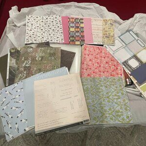 158 Pieces Scrapbook Paper 12 x 12 High Quality Prints Solids Storage Case